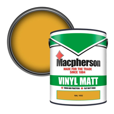 Macpherson Trade Walls & Ceilings Vinyl Matt Emulsion Paint Ral 1032 (1032) 5L from B&Q