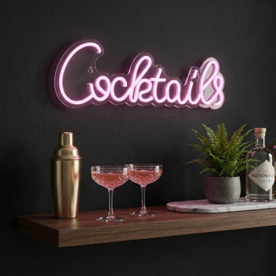 Garden Greatness Cocktails Led Neon Sign Decoration from B&Q