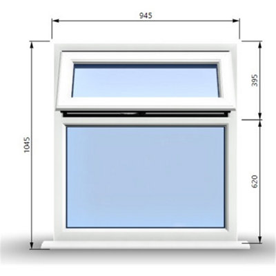 945mm (W) x 1045mm (H) PVCu StormProof Casement Window - 1 - Top ...
