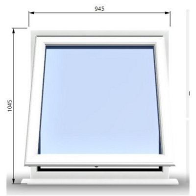 945mm (W) x 1045mm (H) PVCu StormProof Window - 1 Opening Window- 70mm Cill - Chrome Handles - Toughened Safety Glass - White