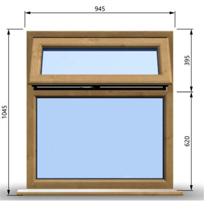 945mm (W) x 1045mm (H) Wooden Stormproof Window - 1 Top Opening Window ...
