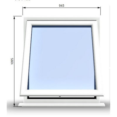 945mm (W) x 1095mm (H) PVCu StormProof Window - 1 Opening Window- 70mm Cill - Chrome Handles - Toughened Safety Glass - White