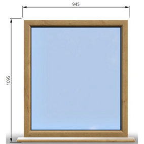 945mm (W) x 1095mm (H) Wooden Stormproof Window - 1 Window (NON Opening) - Toughened Safety Glass