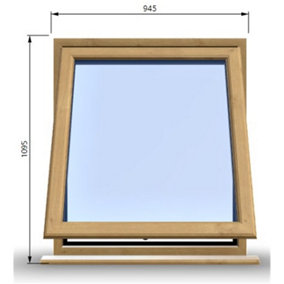 945mm (W) x 1095mm (H) Wooden Stormproof Window - 1 Window (Opening) - Toughened Safety Glass