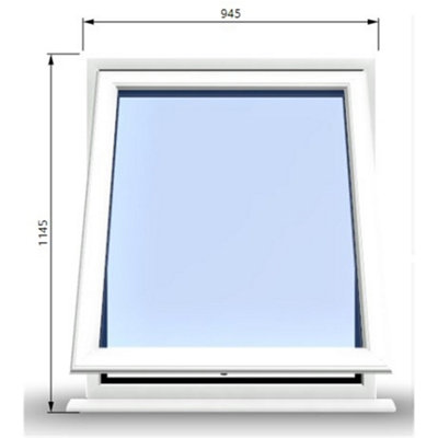 945mm (W) x 1145mm (H) PVCu StormProof Window - 1 Opening Window- 70mm Cill - Chrome Handles - Toughened Safety Glass - White