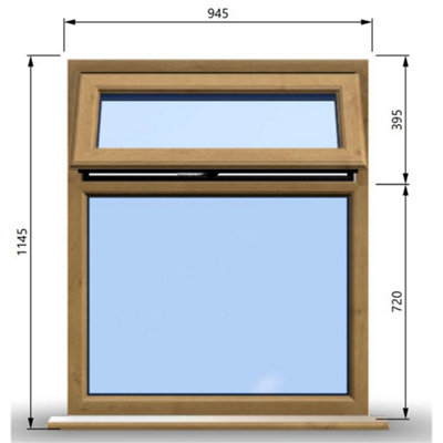 945mm (W) x 1145mm (H) Wooden Stormproof Window - 1 Top Opening Window ...