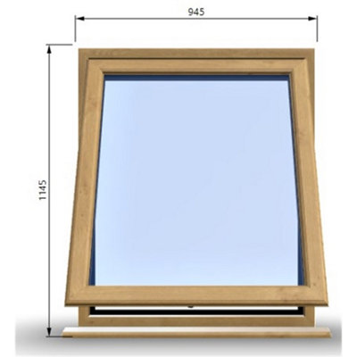 945mm (W) x 1145mm (H) Wooden Stormproof Window - 1 Window (Opening) - Toughened Safety Glass