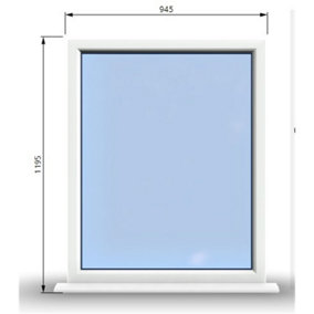 945mm (W) x 1195mm (H) PVCu StormProof Window - 1 Non Opening Window - Toughened Safety Glass - White