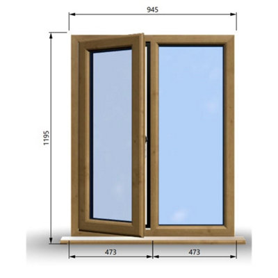 945mm (W) x 1195mm (H) Wooden Stormproof Window - 1/2 Left Opening ...