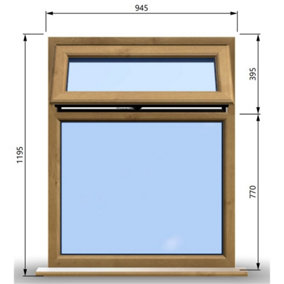 945mm (W) x 1195mm (H) Wooden Stormproof Window - 1 Top Opening Window -Toughened Safety Glass