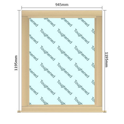 945mm (W) x 1195mm (H) Wooden Stormproof Window - 1 Window (NON Opening) - Toughened Safety Glass