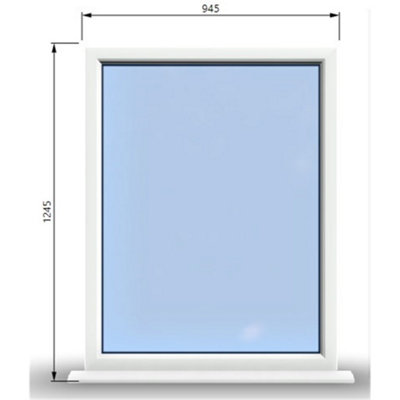 945mm (W) x 1245mm (H) PVCu StormProof Window - 1 Non Opening Window - Toughened Safety Glass - White