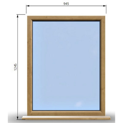 945mm (W) x 1245mm (H) Wooden Stormproof Window - 1 Window (NON Opening) - Toughened Safety Glass