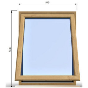 945mm (W) x 1245mm (H) Wooden Stormproof Window - 1 Window (Opening) - Toughened Safety Glass