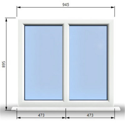 945mm (W) x 895mm (H) PVCu StormProof Casement Window - 2 Vertical ...