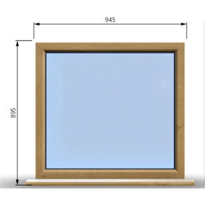 945mm (W) x 895mm (H) Wooden Stormproof Window - 1 Window (NON Opening) - Toughened Safety Glass