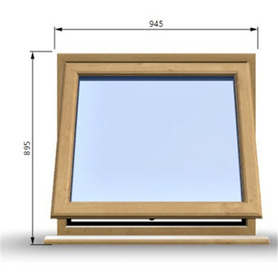 945mm (W) x 895mm (H) Wooden Stormproof Window - 1 Window (Opening ...