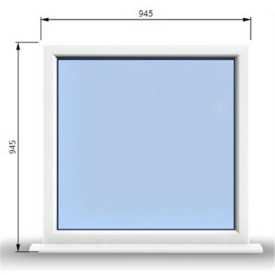 945mm (W) x 945mm (H) PVCu StormProof Window - 1 Non Opening Window - Toughened Safety Glass - White