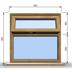 945mm (W) x 945mm (H) Wooden Stormproof Window - 1 Top Opening Window -Toughened Safety Glass