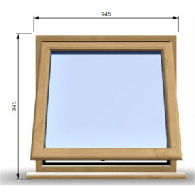 945mm (W) x 945mm (H) Wooden Stormproof Window - 1 Window (Opening) - Toughened Safety Glass