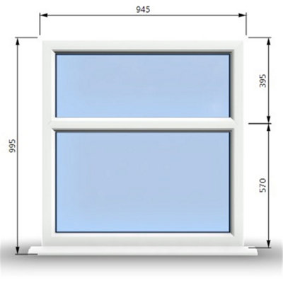 945mm (W) x 995mm (H) PVCu StormProof Casement Window - 2 Horizontal ...