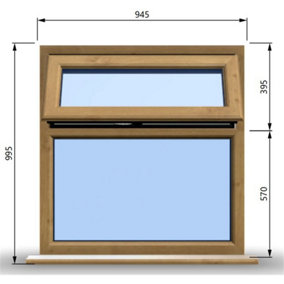 945mm (W) x 995mm (H) Wooden Stormproof Window - 1 Top Opening Window -Toughened Safety Glass