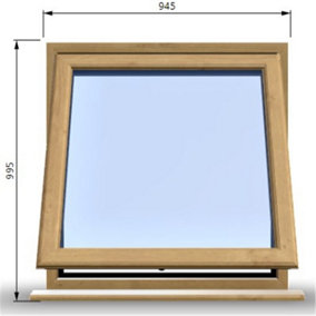 945mm (W) x 995mm (H) Wooden Stormproof Window - 1 Window (Opening) - Toughened Safety Glass
