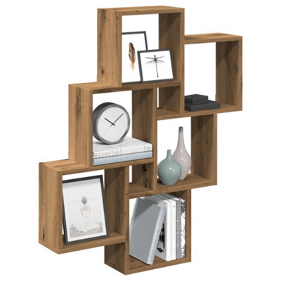 Berkfield Wall Cube Shelf Artisan Oak 78X15X93 Cm Engineered Wood from B&Q