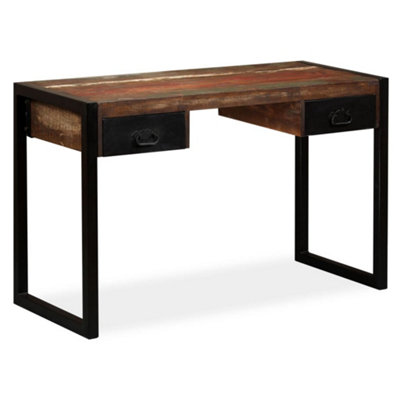 Berkfield Desk With 2 Drawers Solid Reclaimed Wood 120X50X76 Cm from B&Q