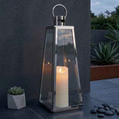 Lunaria Tapered Classic Steel Candle Lantern from B&Q