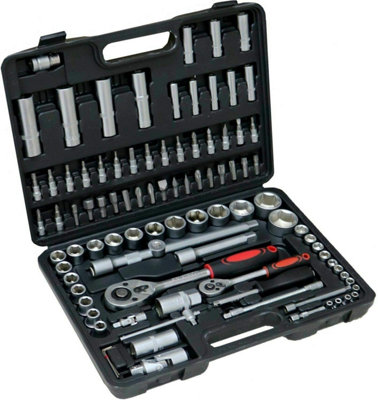 94pc 1/4" & 1/2 Drive Socket Ratchet Wrench Set External Screwdriver Torx Ratchet Quick Release Spanner 1/2" 1/4" Driver Bit Set