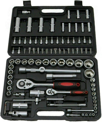 94pc 1/4" & 1/2 Drive Socket Ratchet Wrench Set External Screwdriver Torx Ratchet Quick Release Spanner 1/2" 1/4" Driver Bit Set