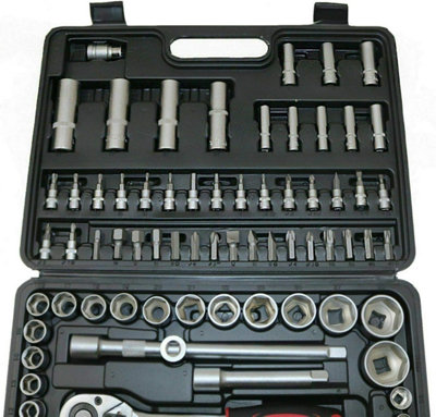 94pc 1/4" & 1/2 Drive Socket Ratchet Wrench Set External Screwdriver Torx Ratchet Quick Release Spanner 1/2" 1/4" Driver Bit Set