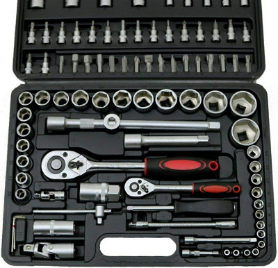 94pc 1/4" & 1/2 Drive Socket Ratchet Wrench Set External Screwdriver Torx Ratchet Quick Release Spanner 1/2" 1/4" Driver Bit Set