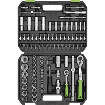 94pc PREMIUM Socket / Bit & Ratchet Handle Set - 1/4" 1/2" Drive 6 Point Metric