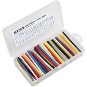 95 Piece Mixed Colour Heat Shrink Tubing Assortment - 100mm Length - Thin Walled