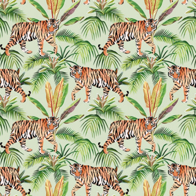 B&Q -  Eco-Friendly Green Tropical Tiger Wallpaper