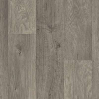  - Grey Wood Effect Vinyl Flooring For LivingroomKitchen2.8mm Thick Cushion Backed Vinyl Sheet -9M(29'5") X 3M(9'9")-27M²