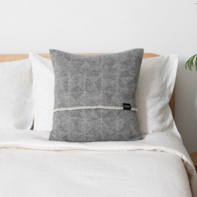 Native Natural Diamond Grey Wool Cushion 45X45Cm from B&Q