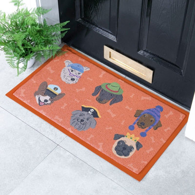 Native Natural Dogs With Hats Doormat (70 X 40Cm) from B&Q