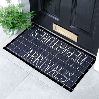 Artsy Doormats Arrivals Departures Indoor & Outdoor Doormat70X40Cm from B&Q
