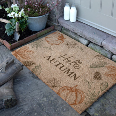 Artsy Doormats Hello Autumn  Coir Doormat (90 X 60Cm) from B&Q