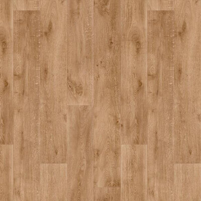  - Brown Wood Effect Anti-Slip Vinyl Flooring For KitchenBathroomLivingroom4.20mm Thick Vinyl Sheet-3M(9'9") X 2M(6'6")-6M²