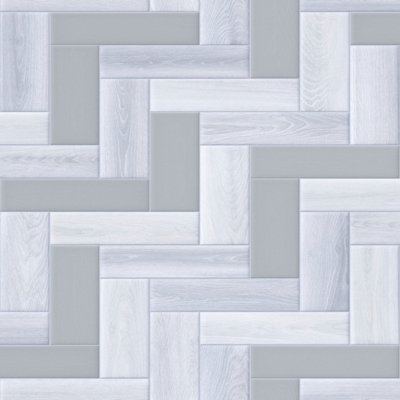  - Diana Tile 090L Grey Wood Effect Anti-Slip Vinyl Flooring For KitchenBathroom2.6mm Thick-1M(3'3") X 3M(9'9")-3M²