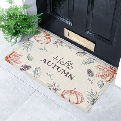 Artsy Doormats Hello Autum Indoor Outdoor Doormat (90 X 60Cm) from B&Q