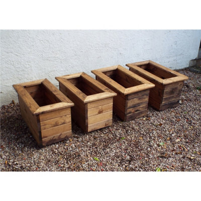 Marlborough Traditional Regular Wooden Trough Planter X 4 from B&Q