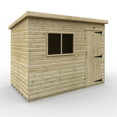 10Ft X 6Ft (2950mm X 1750mm) Horsforth Elite Pressure Treated Shiplap Pent Shed With 2 Windows