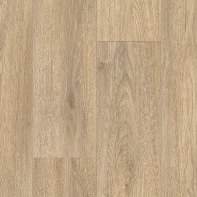  - Beige Brown Wood Effect Vinyl Flooring For KitchenBathroomLivingroom4.50mm Thick Vinyl Sheet-2M(6'6") X 3M(9'9")-6M²