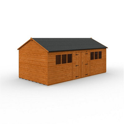 20Ft X 10Ft (5950mm X 2950mm) Horsforth Shiplap Apex Workman Shed With 6 Windows (12mm Tongue And Groove Floor And Roof)