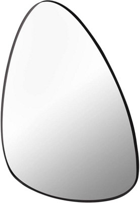 Biznest Pebble Wall Mirror Black Metal Frame Asymmetrical Mounted Vanity Decorative Living Bedroom Bathroom 49 X 73.5 Cm from B&Q